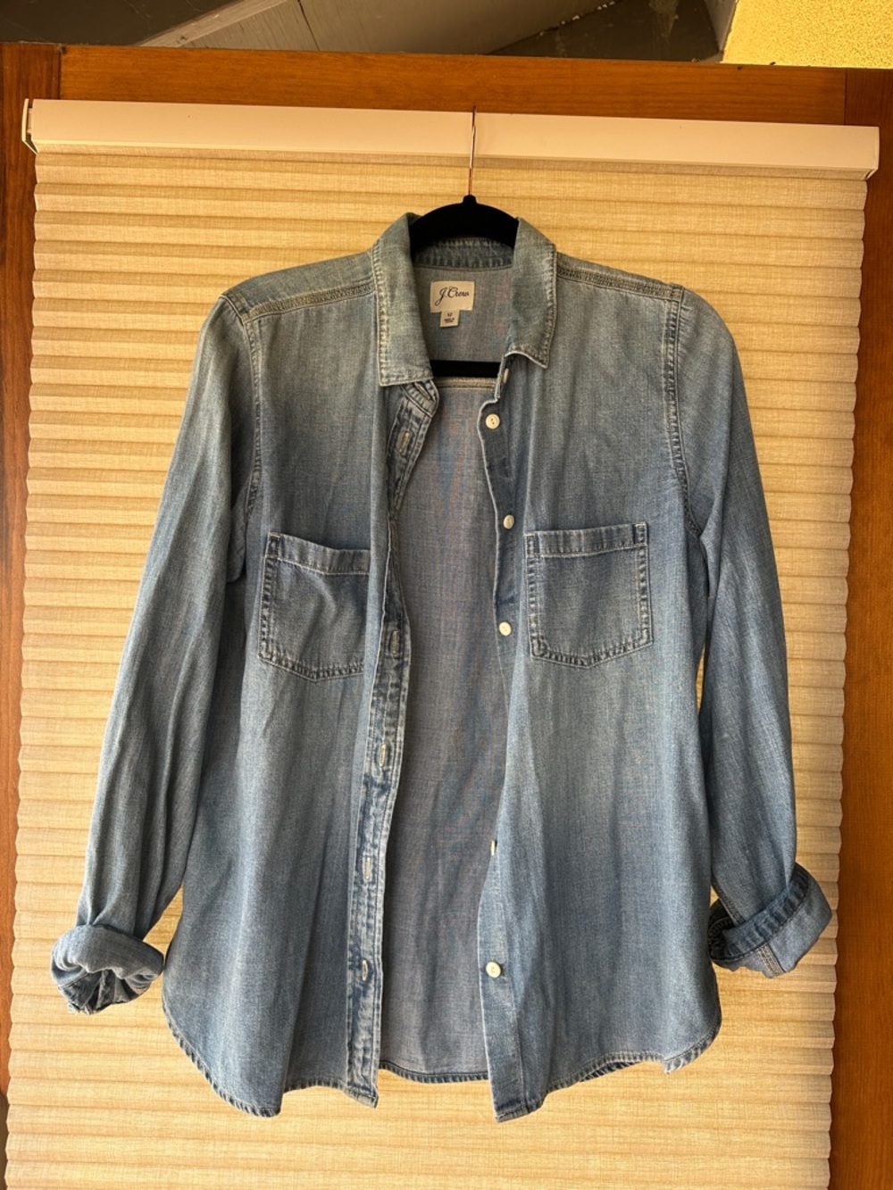 J. Crew Faded Denim Button-Up Shirt - Light Blue Size 12